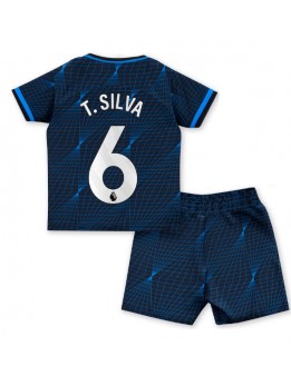 Billige Chelsea Thiago Silva #6 Bortedraktsett Barn 2023-24 Kortermet (+ Korte bukser)